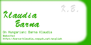 klaudia barna business card